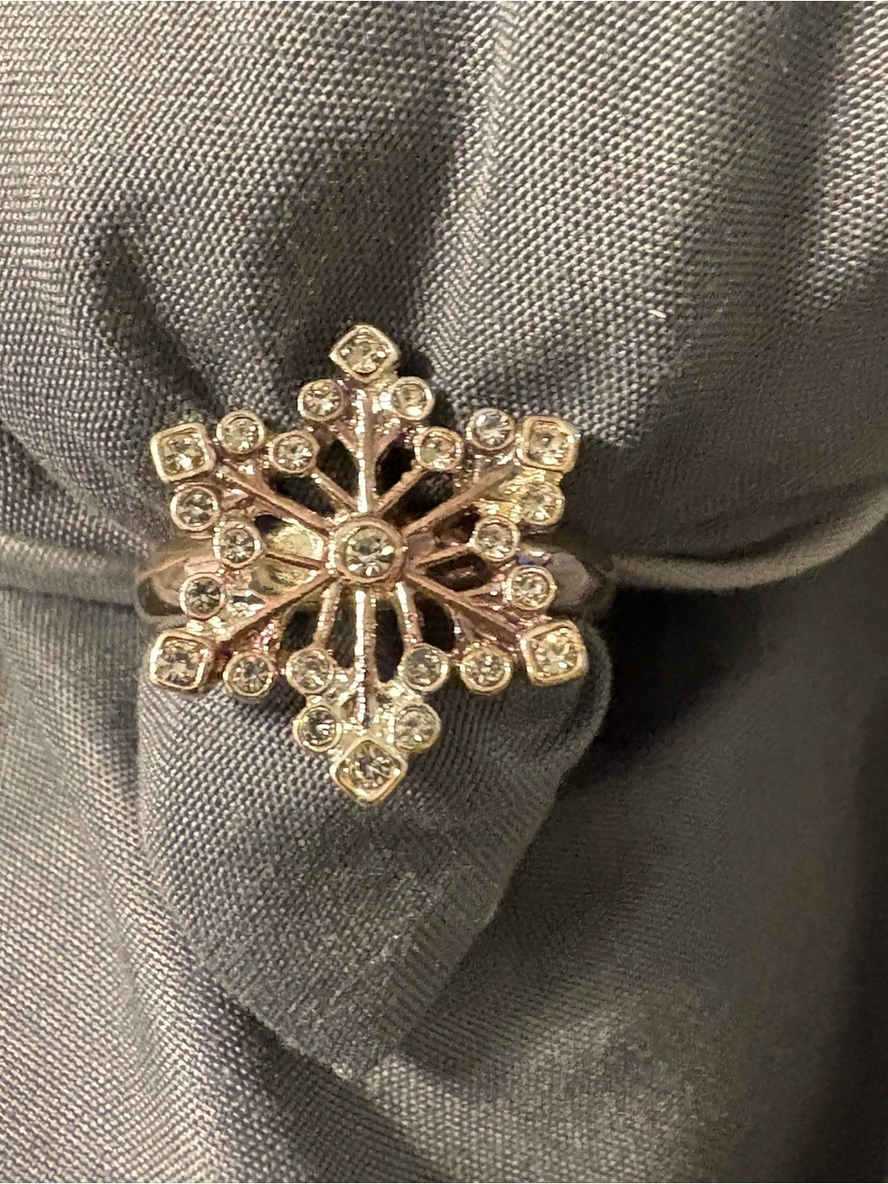Pandora Gold Snowflake Ring with Clear Stones